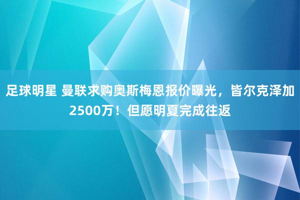 足球明星 曼联求购奥斯梅恩报价曝光，皆尔克泽加2500万！但愿明夏完成往返